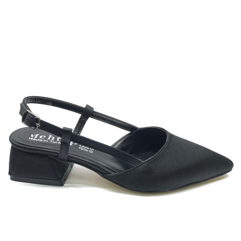 Mehtap Arkası Açık Fiyonk Detaylı Klasik Kadın Topuklu Ayakkabı