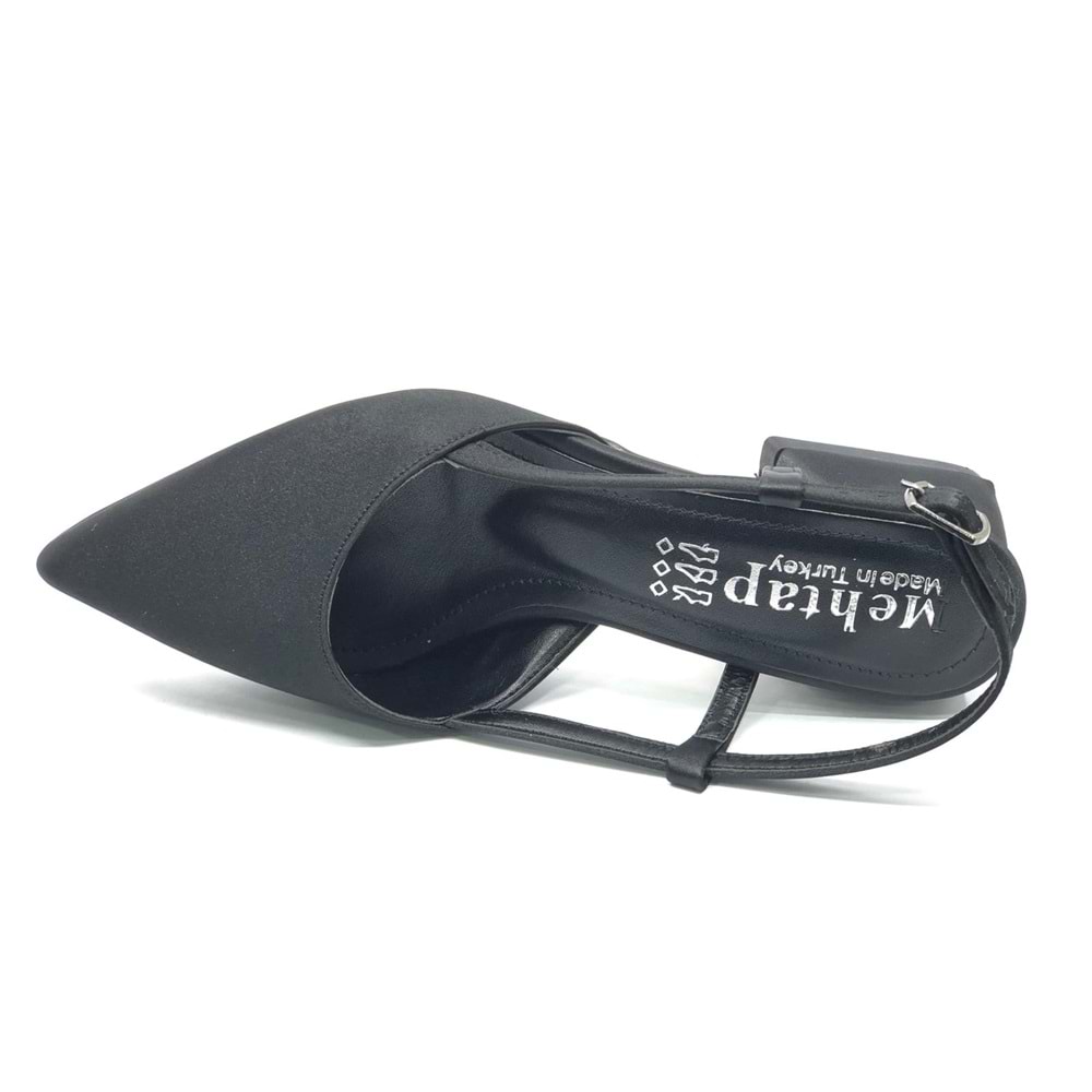 Mehtap Arkası Açık Fiyonk Detaylı Klasik Kadın Topuklu Ayakkabı