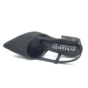 Mehtap Arkası Açık Fiyonk Detaylı Klasik Kadın Topuklu Ayakkabı