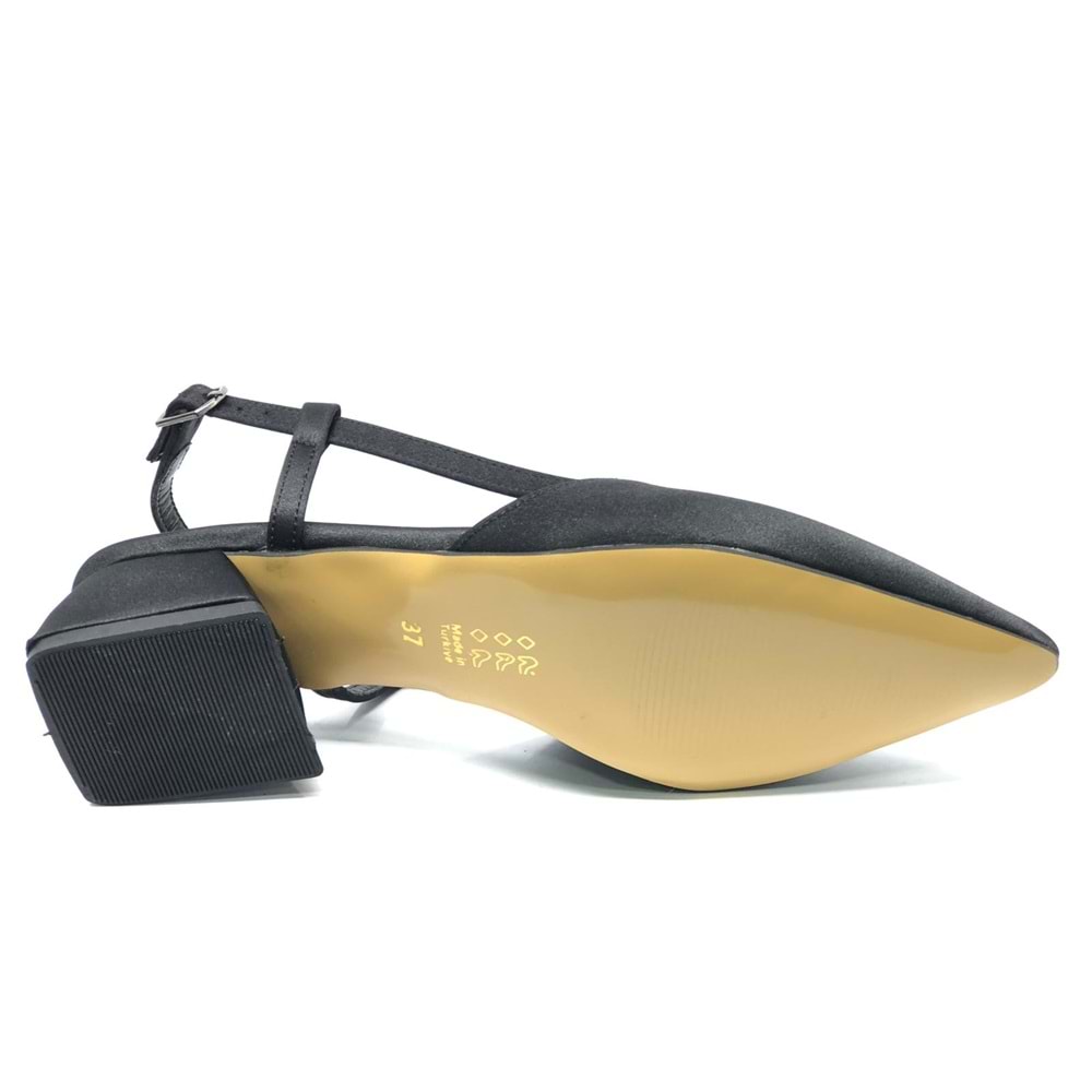 Mehtap Arkası Açık Fiyonk Detaylı Klasik Kadın Topuklu Ayakkabı