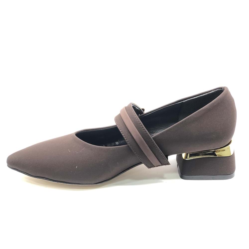 Feles Blower Detaylı Sivri Burun Topuklu Kadın Ayakkabı