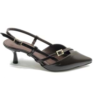 Feles Toka Detaylı Arkası Açık Stiletto Kadın Topuklu Ayakkabı