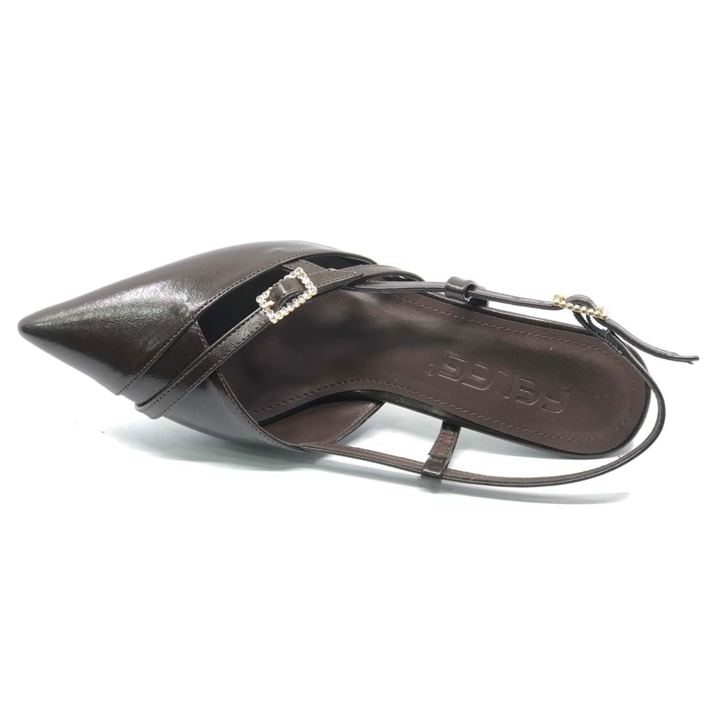 Feles Toka Detaylı Arkası Açık Stiletto Kadın Topuklu Ayakkabı