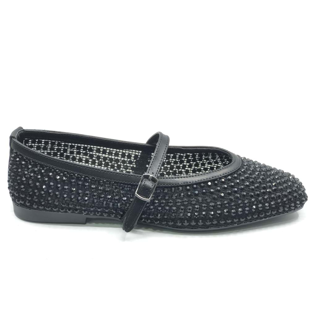 Feles Kemer Taş Detaylı Kadın Babet Ayakkabı