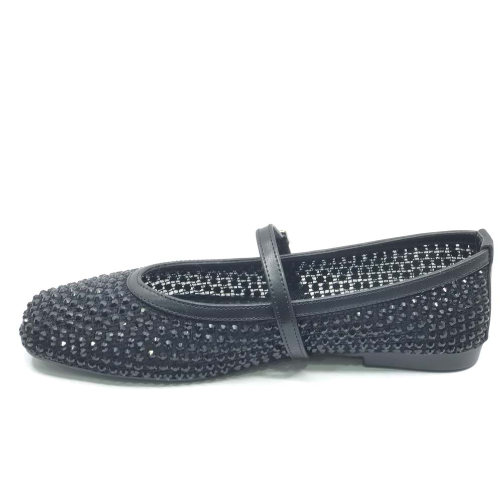 Feles Kemer Taş Detaylı Kadın Babet Ayakkabı