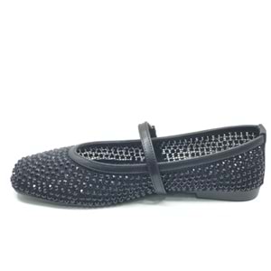 Feles Kemer Taş Detaylı Kadın Babet Ayakkabı