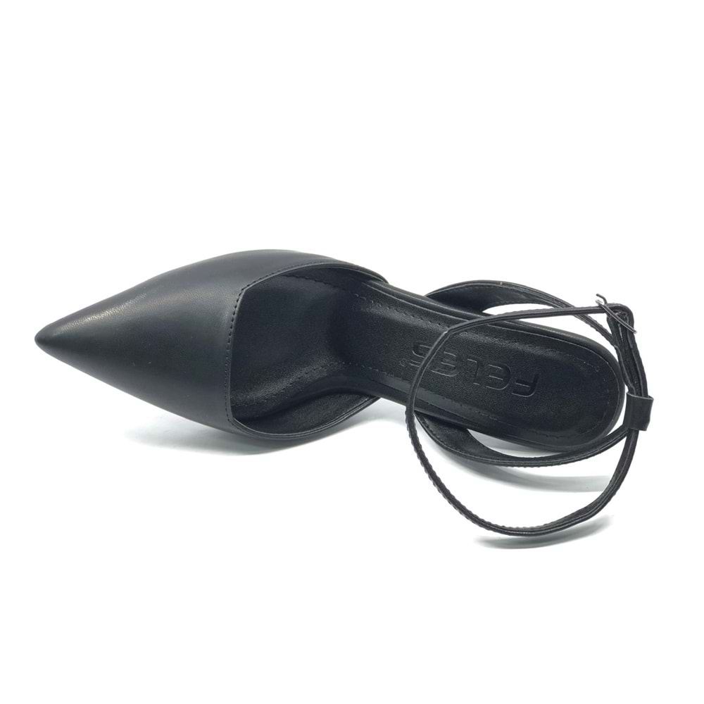 Feles Arkası Açık Stiletto Kadın Topuklu Ayakkabı