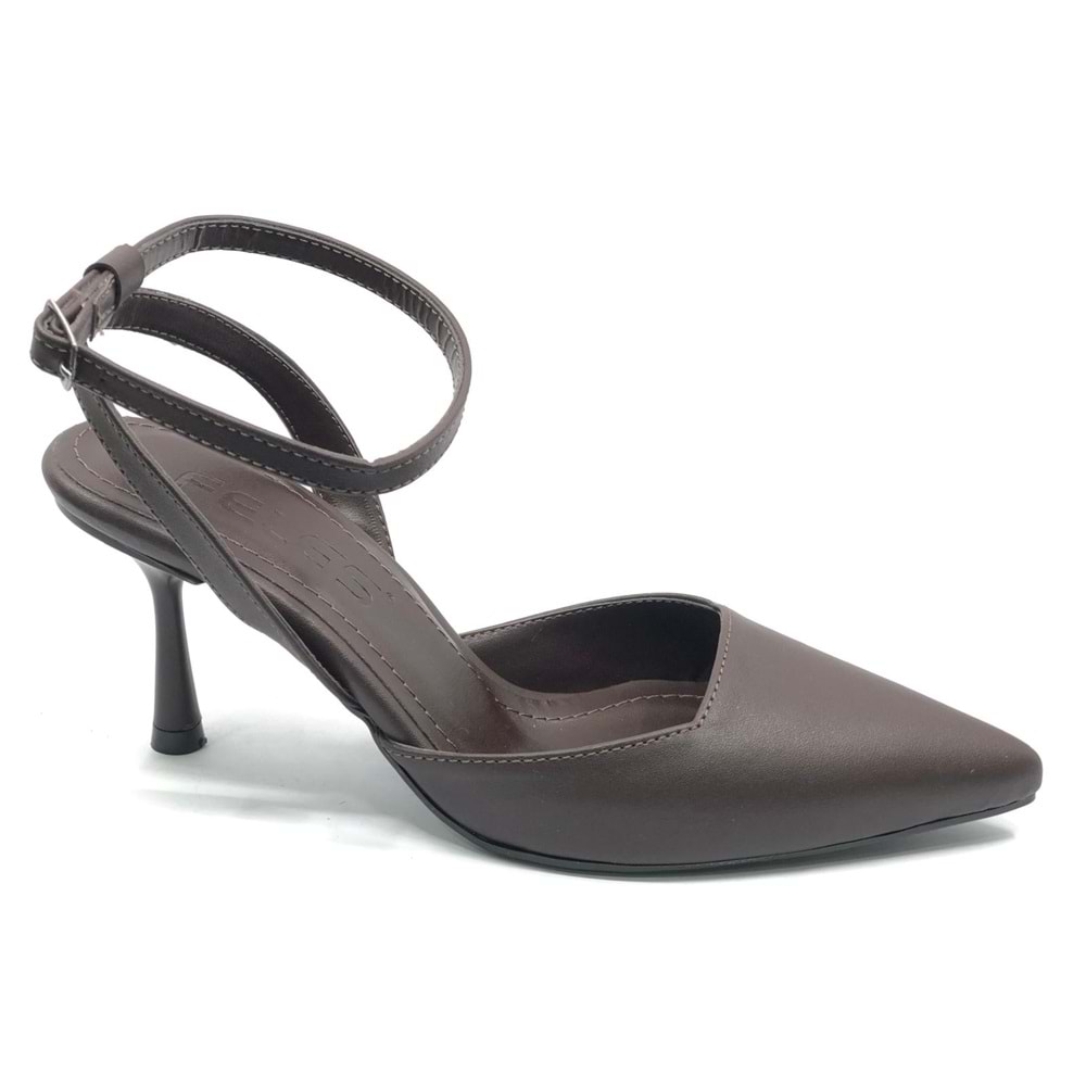 Feles Arkası Açık Stiletto Kadın Topuklu Ayakkabı