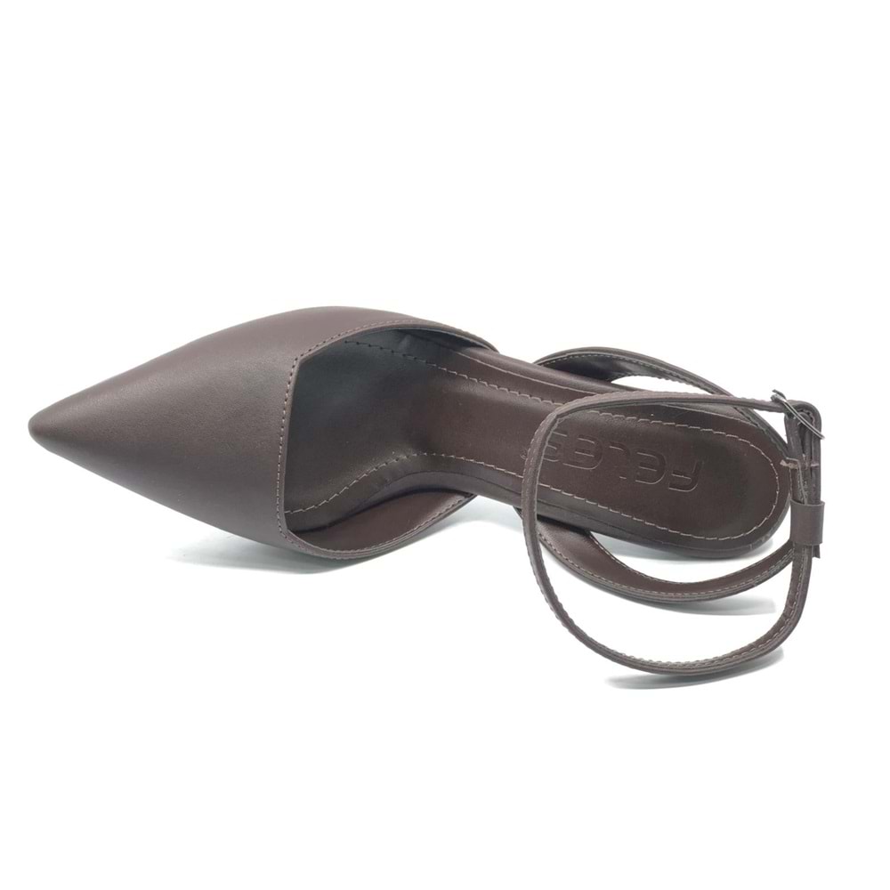 Feles Arkası Açık Stiletto Kadın Topuklu Ayakkabı