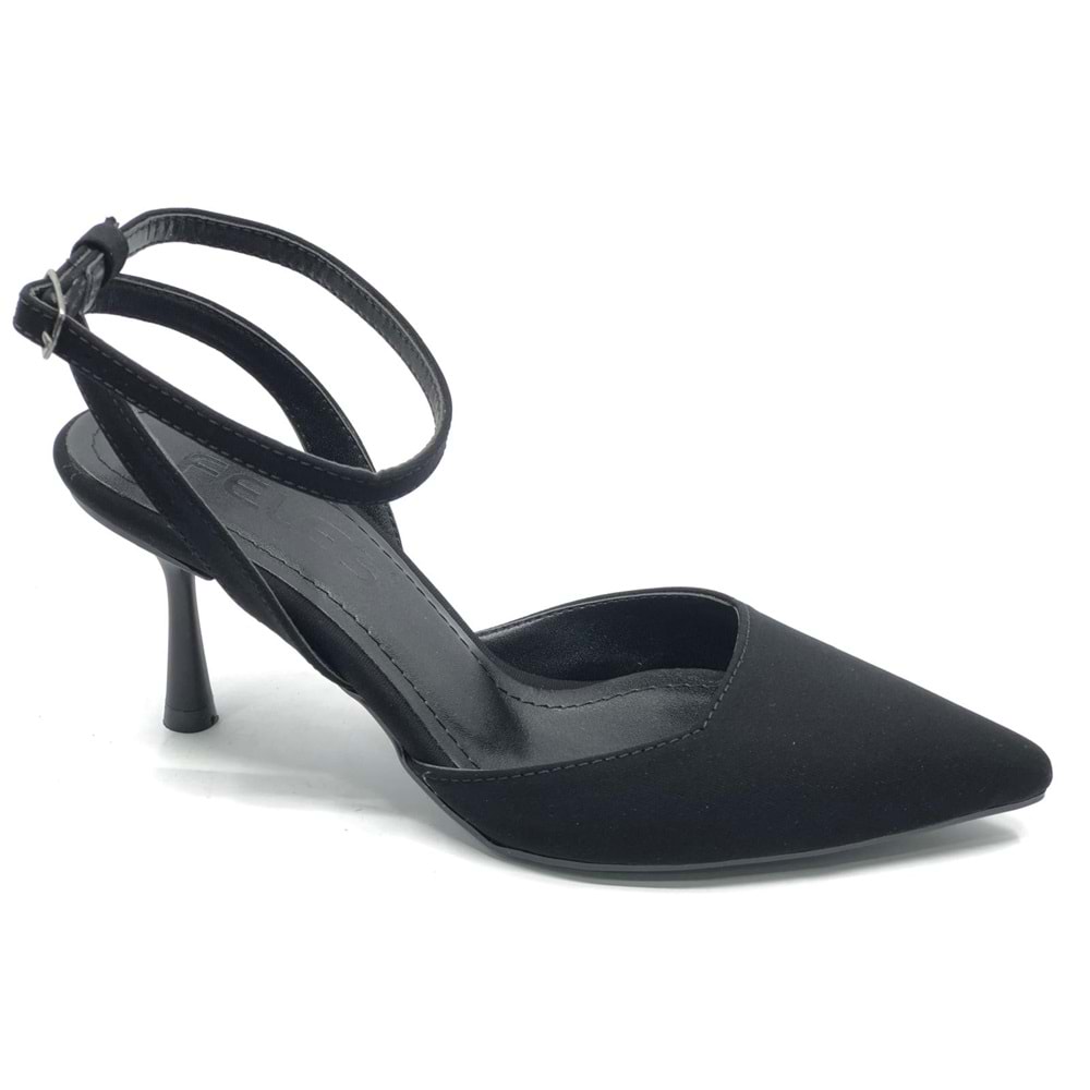 Feles Arkası Açık Stiletto Kadın Topuklu Ayakkabı