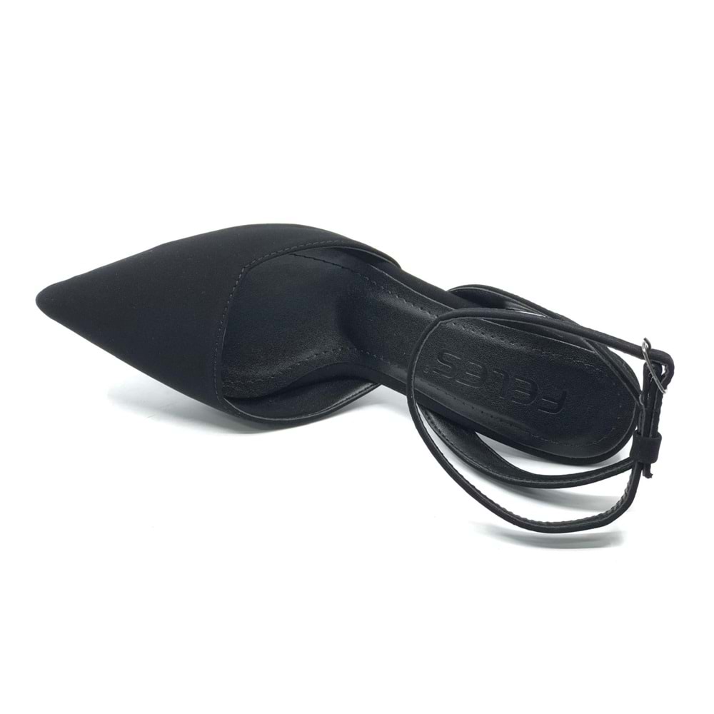 Feles Arkası Açık Stiletto Kadın Topuklu Ayakkabı