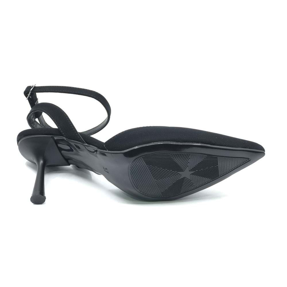 Feles Arkası Açık Stiletto Kadın Topuklu Ayakkabı