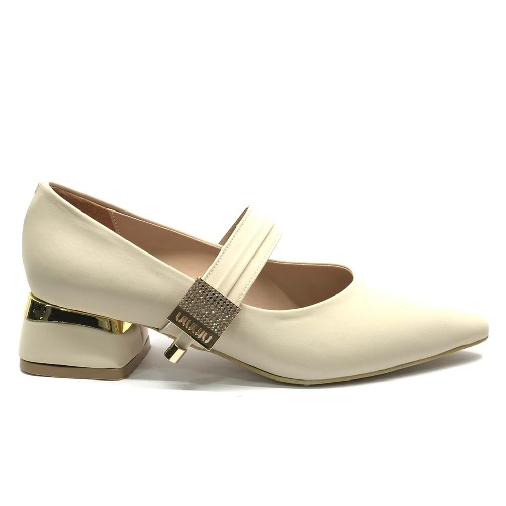 Feles Blower Detaylı Sivri Burun Topuklu Kadın Ayakkabı