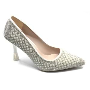 Feles İnci Taş Detaylı Gelinlik Ayakkabısı Kadın Sitiletto