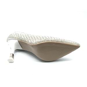 Feles İnci Taş Detaylı Gelinlik Ayakkabısı Kadın Sitiletto