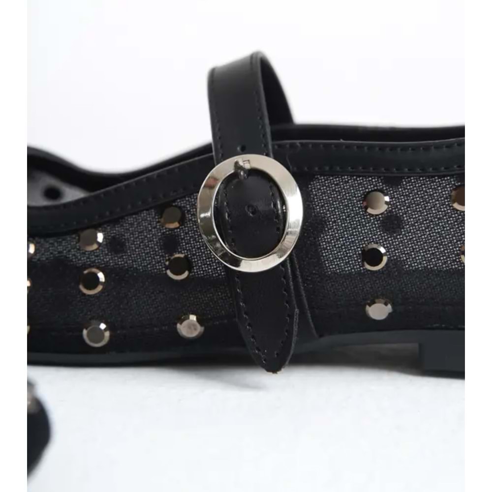 Feles Dantel Taş Detaylı Kadın Babet Ayakkabı