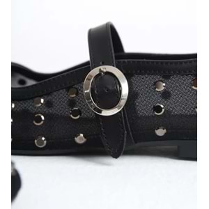 Feles Dantel Taş Detaylı Kadın Babet Ayakkabı