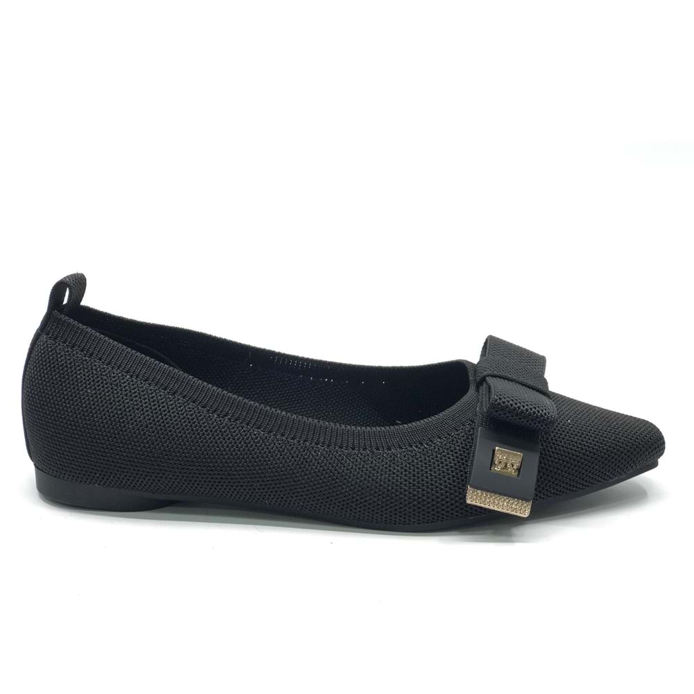 Feles Triko Kurdela Detaylı Kadın Babet Ayakkabı