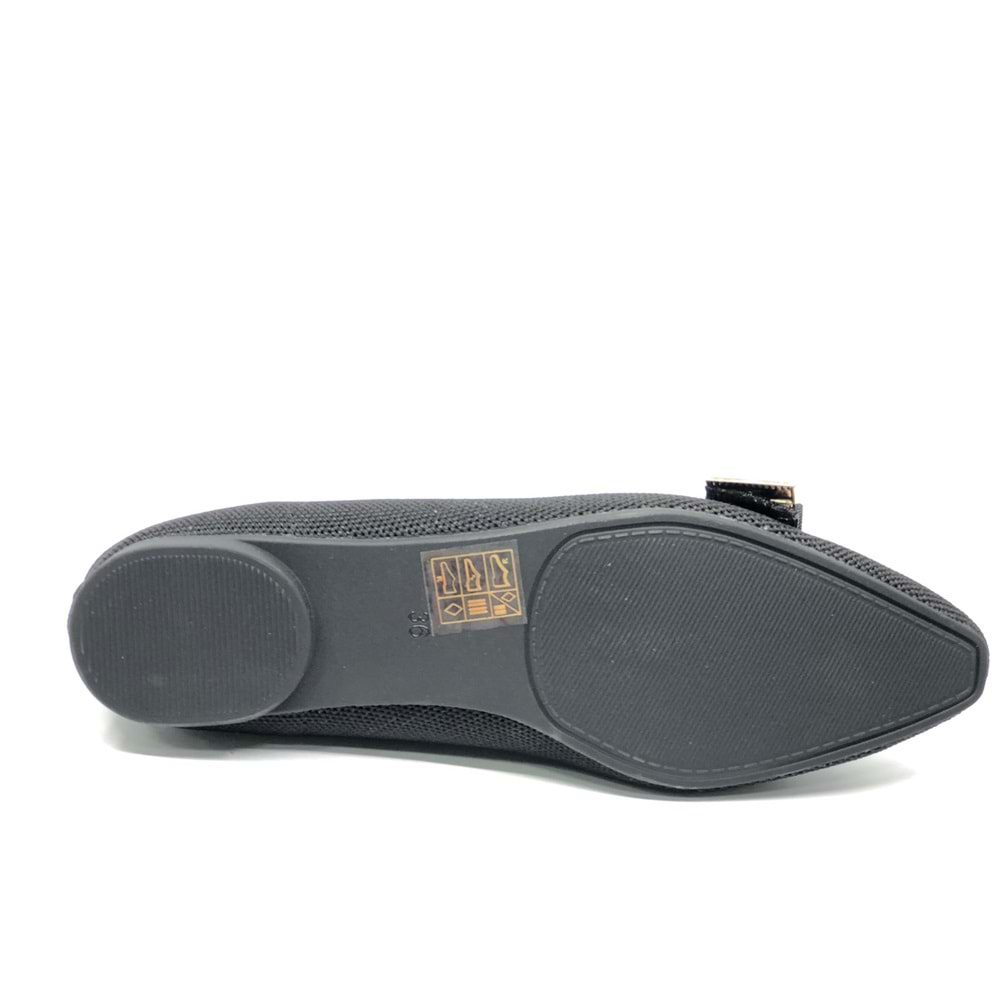 Feles Triko Kurdela Detaylı Kadın Babet Ayakkabı