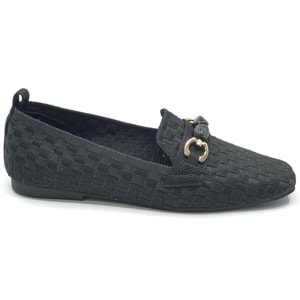 Feles Triko Boncuk Toka Detaylı Kadın Babet Ayakkabı