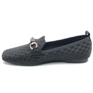 Feles Triko Boncuk Toka Detaylı Kadın Babet Ayakkabı