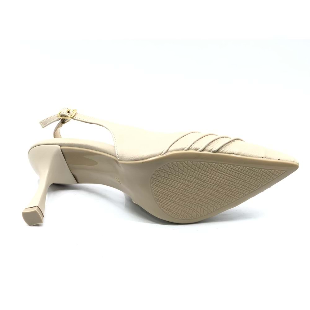 Feles Burgu Detaylı Arkası Açık Stiletto Topuklu Kadın Ayakkabı