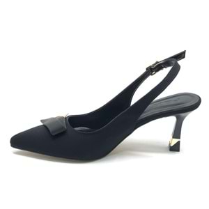 Feles Toka Detaylı Arkası Açık Stiletto Topuklu Kadın Ayakkabı