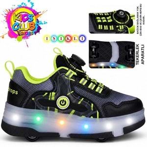 Kocamanlar Kids Club Akıllı Bağcıklı Işıklı Ortopedik Patenli Tekerli Çocuk Spor Ayakkabı