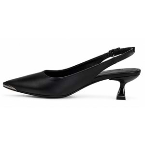 Feles Platin Uc Detaylı Arkası Açık Stiletto Kadın Topuklu Ayakkabı