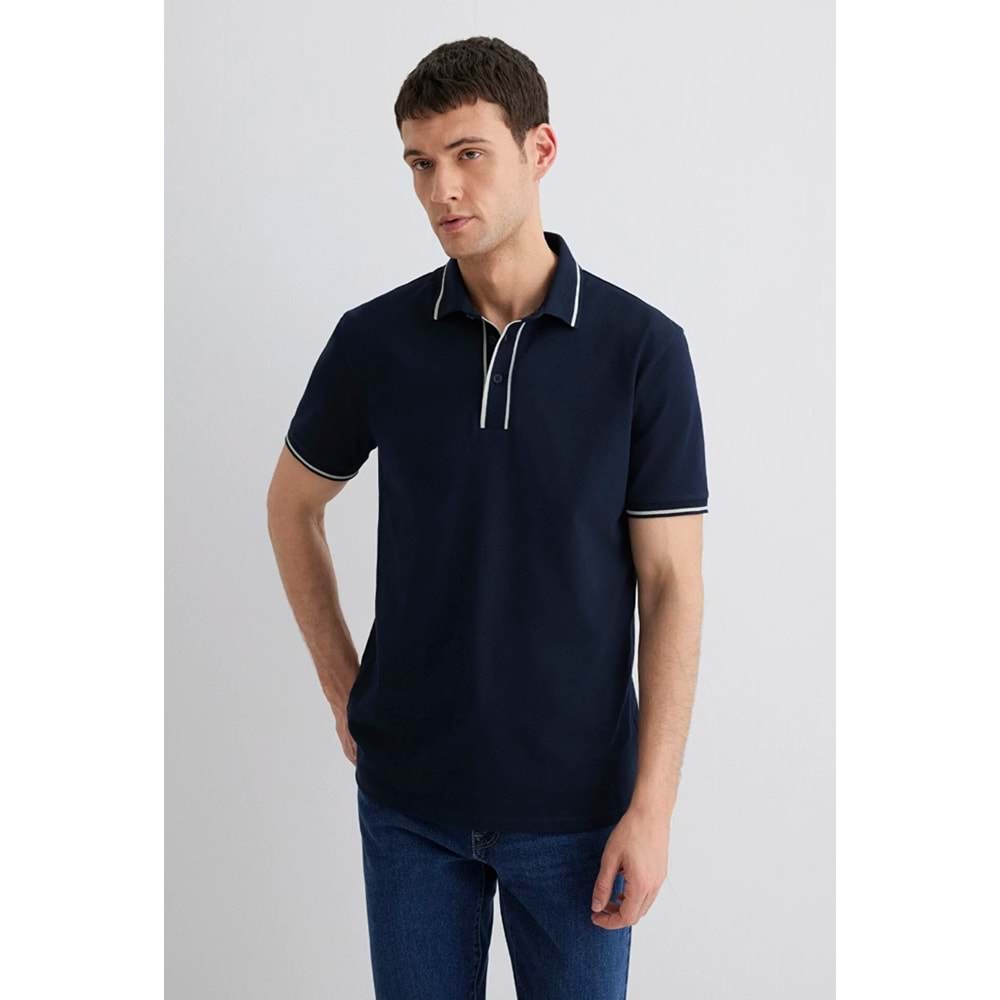 Mavi M0612648-80872 Yaka Detaylı Erkek Polo Yaka Tişört Erkek Tişort