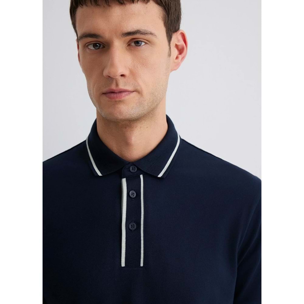 Mavi M0612648-80872 Yaka Detaylı Erkek Polo Yaka Tişört Erkek Tişort